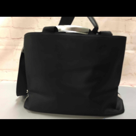 NWOT VERSACE Black and Silver Parfums Nylon Tote Bag - Picture 5 of 8